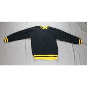 Russell Sweatshirt Vintage L USA Black Yellow Stripped 70s Gold Tag Pull Over